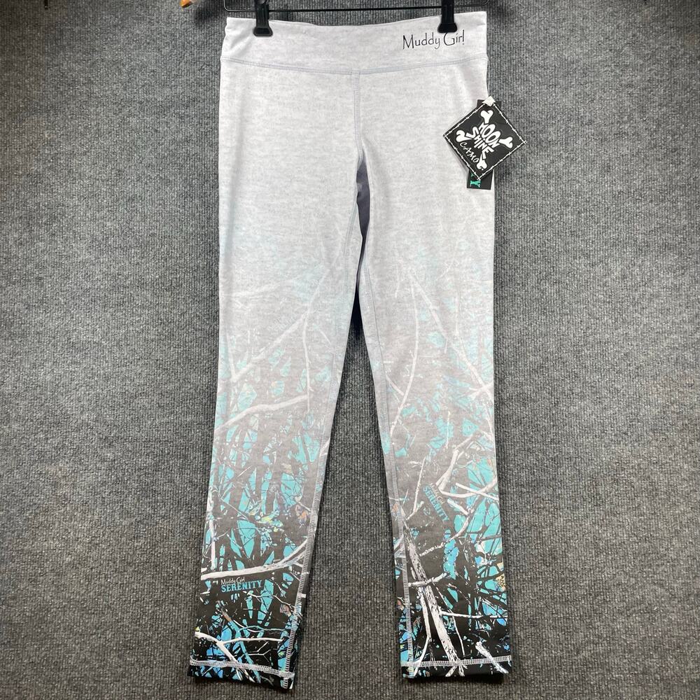 Moon Shine Camo Muddy Girl Leggings Women's Medium White NWT Activewear GYM